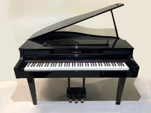 Load image into Gallery viewer, Yamaha Clavinova CLP-465GP in polished glossy black + stool. stock number 25083