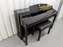 Load image into Gallery viewer, YAMAHA CLAVINOVA CLP-370PE DIGITAL PIANO + STOOL IN GLOSSY BLACK stock nr 23186