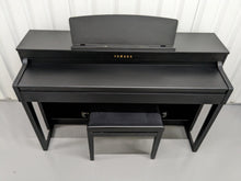 Load image into Gallery viewer, Yamaha Clavinova CLP-440 Digital Piano and stool in satin black stock no 23189