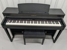 Load image into Gallery viewer, Yamaha Clavinova CLP-440 Digital Piano and stool in satin black stock no 23189