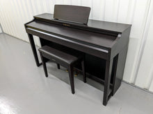 Load image into Gallery viewer, Yamaha clavinova CLP-525 digital piano and stool in dark rosewood stock # 23207