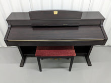 Load image into Gallery viewer, Yamaha Clavinova CLP-340 digital piano and stool in dark Rosewood stock number 23228