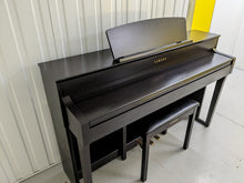 Load image into Gallery viewer, Yamaha Clavinova CLP-645 digital piano and stool in dark rosewood stock # 23237