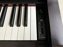 Load image into Gallery viewer, Yamaha Clavinova CLP-645 digital piano and stool in dark rosewood stock # 23237
