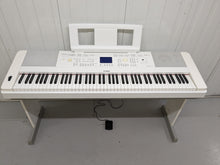 Load image into Gallery viewer, Yamaha DGX-660 in white 88 Key Weighted Keys Portable Grand, stand stock # 23249
