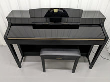 Load image into Gallery viewer, YAMAHA CLAVINOVA CLP-370PE DIGITAL PIANO + STOOL IN GLOSSY BLACK stock nr 23290