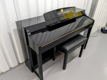 Load image into Gallery viewer, YAMAHA CLAVINOVA CLP-370PE DIGITAL PIANO + STOOL IN GLOSSY BLACK stock nr 23290