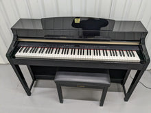 Load image into Gallery viewer, YAMAHA CLAVINOVA CLP-370PE DIGITAL PIANO + STOOL IN GLOSSY BLACK stock nr 23290
