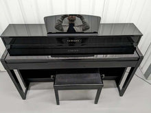Load image into Gallery viewer, Yamaha Clavinova CLP-535PE digital piano and stool in glossy black stock #23332
