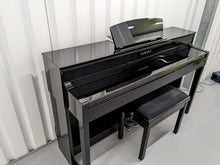 Load image into Gallery viewer, Yamaha Clavinova CLP-535PE digital piano and stool in glossy black stock #23332
