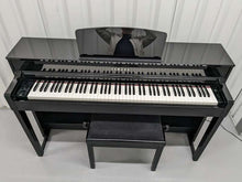 Load image into Gallery viewer, Yamaha Clavinova CLP-535PE digital piano and stool in glossy black stock #23332