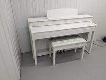 Load image into Gallery viewer, Yamaha Clavinova CLP-545 digital piano in satin white with stool. stock nr 23369
