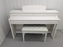 Load image into Gallery viewer, Yamaha Clavinova CLP-545 digital piano in satin white with stool. stock nr 23369