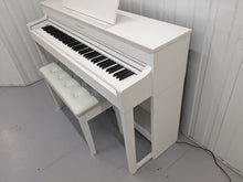 Load image into Gallery viewer, Yamaha Clavinova CLP-545 digital piano in satin white with stool. stock nr 23369