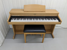 Load image into Gallery viewer, Roland HP-3E Digital Piano and stool in light oak finish Stock nr 23375