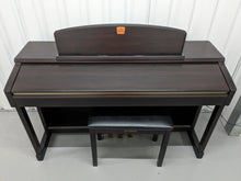 Load image into Gallery viewer, Yamaha Clavinova CLP-150 Digital Piano and stool in dark rosewood stock #23460
