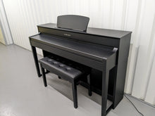 Load image into Gallery viewer, Yamaha Clavinova CLP-535 digital piano and stool in satin black stock # 23466
