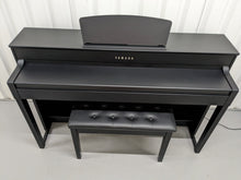 Load image into Gallery viewer, Yamaha Clavinova CLP-535 digital piano and stool in satin black stock # 23466
