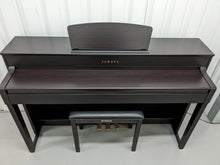 Load image into Gallery viewer, Yamaha Clavinova CLP-535 digital piano and stool in dark rosewood finish stock number 23488