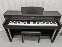 Load image into Gallery viewer, Yamaha Clavinova CLP-535 digital piano and stool in dark rosewood finish stock number 23488