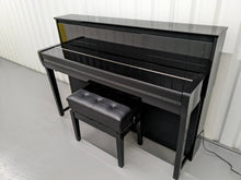 Load image into Gallery viewer, Yamaha Clavinova CLP-685 digital piano and stool in glossy black polished ebony stock number 23491