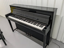 Load image into Gallery viewer, Yamaha Clavinova CLP-685 digital piano and stool in glossy black polished ebony stock number 23491