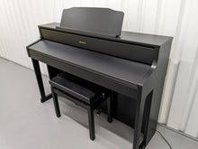 Load image into Gallery viewer, Roland HP605 digital piano and stool in satin black finish stock number 23489