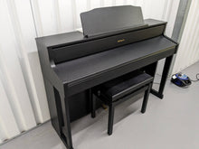Load image into Gallery viewer, Roland HP605 digital piano and stool in satin black finish stock number 23489