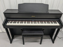 Load image into Gallery viewer, Roland HP605 digital piano and stool in satin black finish stock number 23489