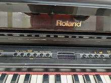 Load image into Gallery viewer, Roland HP-3e Digital Piano and stool in glossy black polished ebony Stock #23506
