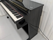 Load image into Gallery viewer, Roland HP-3e Digital Piano and stool in glossy black polished ebony Stock #23506