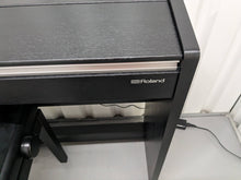 Load image into Gallery viewer, Roland F140R digital piano and stool in satin black finish stock number 24009