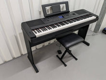 Load image into Gallery viewer, Yamaha DGX-660 black portable grand piano keyboard + stand + stool stock #24012