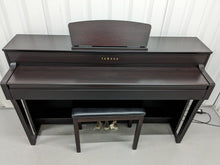 Load image into Gallery viewer, Yamaha Clavinova CLP-635 Digital Piano and stool in dark rosewood stock #24029