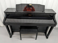 Load image into Gallery viewer, Roland HP508 digital piano and stool in polished glossy black stock number 24054