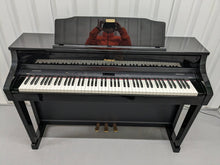 Load image into Gallery viewer, Roland HP508 digital piano and stool in polished glossy black stock number 24054