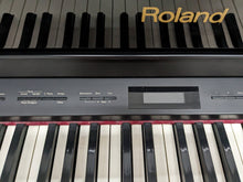 Load image into Gallery viewer, Roland HP508 digital piano and stool in polished glossy black stock number 24054