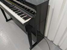 Load image into Gallery viewer, Roland HP605 digital piano and stool in glossy black polished ebony stock #25042