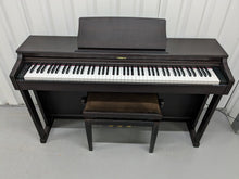 Load image into Gallery viewer, Roland HP201 digital piano and stool in dark rosewood finish stock number 24117