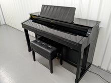 Load image into Gallery viewer, Roland HP307 Digital Piano and stool in glossy polished black finish Stock #24114