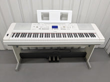 Load image into Gallery viewer, Yamaha DGX-650 white portable grand piano keyboard +stand +3 pedals stock #24124
