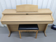 Load image into Gallery viewer, Roland HP102e digital piano and stool in light oak finish stock number 24134