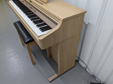 Load image into Gallery viewer, Roland HP102e digital piano and stool in light oak finish stock number 24134