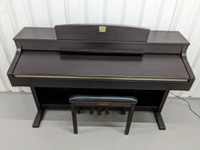 Load image into Gallery viewer, Yamaha Clavinova CLP-340 Digital Piano and stool in dark rosewood stock # 24137