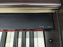 Load image into Gallery viewer, Yamaha Clavinova CLP-340 Digital Piano and stool in dark rosewood stock # 24137
