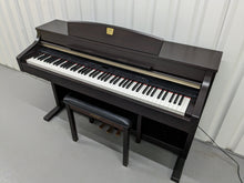 Load image into Gallery viewer, Yamaha Clavinova CLP-340 Digital Piano and stool in dark rosewood stock # 24137