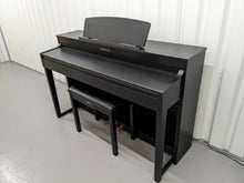 Load image into Gallery viewer, Yamaha Clavinova CLP-440 Digital Piano and stool in satin black stock no 24166