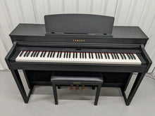 Load image into Gallery viewer, Yamaha Clavinova CLP-440 Digital Piano and stool in satin black stock no 24166