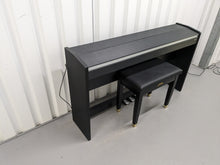 Load image into Gallery viewer, Roland F120R compact slim size Digital Piano and stool in black stock # 24188