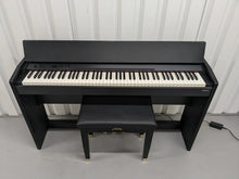 Load image into Gallery viewer, Roland F120R compact slim size Digital Piano and stool in black stock # 24188